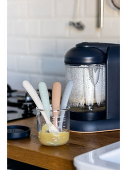 Beaba - (Pack of 4) 1st Stage Silicone Spoons Natural