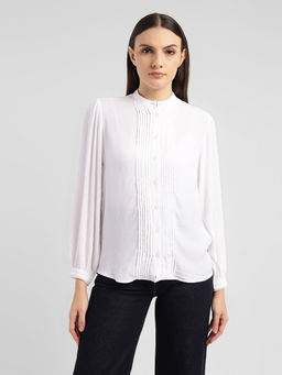 Levi's - Womens Self Design White Band Neck Top