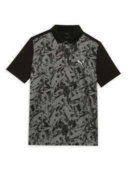 Puma - Boys Black Sprint Print Polo T-Shirt