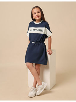 U.S. POLO ASSN. - Girls Navy Blue A-Line Dress