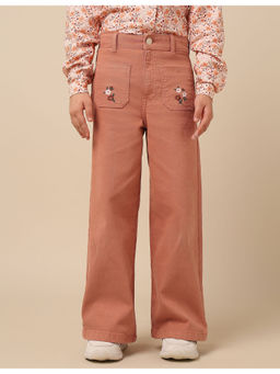 U.S. POLO ASSN. - Girls Brown Wide Leg Fit High Rise Jeans