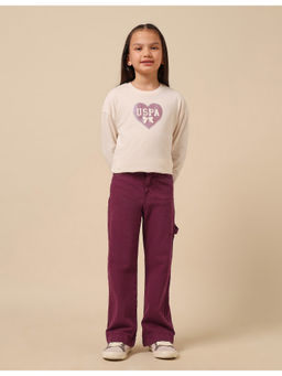 U.S. POLO ASSN. - Girls Burgundy Mid Rise Bootcut Jeans