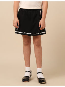 U.S. POLO ASSN. - Girls Black Solid Lace Trim Skort