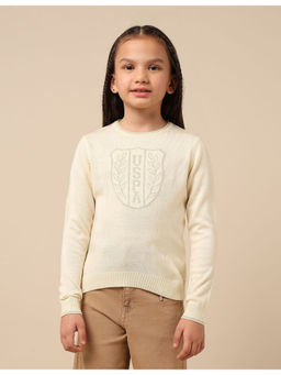 U.S. POLO ASSN. - Girls Beige Knit Sweater