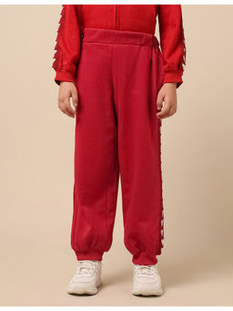 U.S. POLO ASSN. - Girls Red Heart Solid Knit Mid Rise Joggers