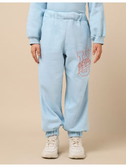 U.S. POLO ASSN. - Girls Blue Embroidered Mid Rise Joggers