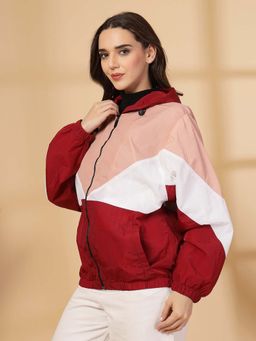 CHKOKKO - Women Winter Sports Wind Cheater Zipper Stylish Jacket-Peach