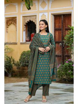 Vaamsi - Cotton Blend Printed Kurta Pant Dupatta (Set of 3)