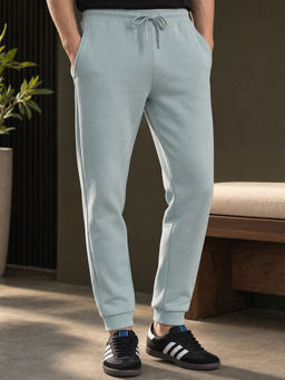 Nobero - Men Grey Solid Joggers
