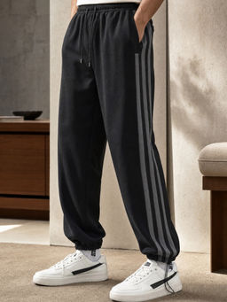 Nobero - Men Black Antonio Stripes Joggers