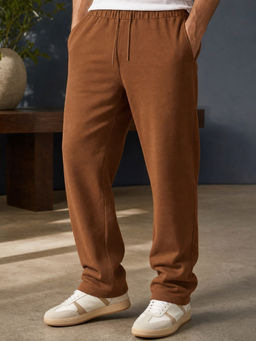 Nobero - Men Brown Classic Straight Fit Trackpant