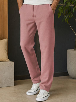 Nobero - Men Classic Pink Straight Fit Trackpant