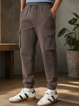 Nobero - Men Charcoal Essential Cargo Pocket Joggers