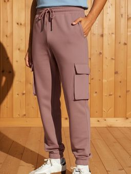 Nobero - Men Dusky Pink Essential Cargo Pocket Joggers