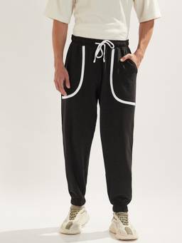Nobero - Men Black Flowline Joggers