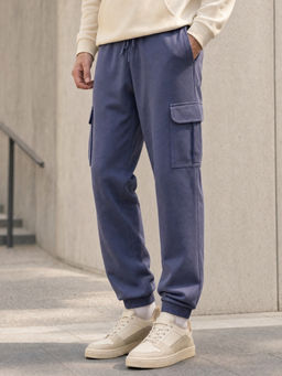 Nobero - Men Navy Blue Premium Joggers