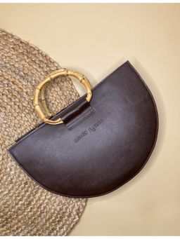 Misfit Panda - Solid Plain Brown Cactus Leather Beach Day Sling Bag