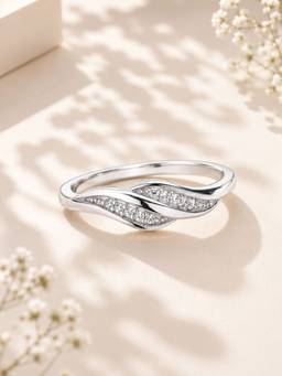 Ornate Jewels - 925 Silver American Diamond Love Party Wear Ring For Women & Girls