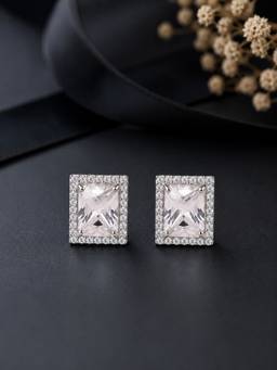 Ornate Jewels - 925 Silver American Diamond Party Earring For Women & Girls