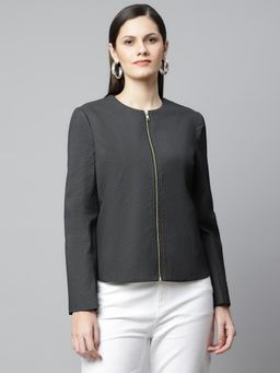 HOUSE OF S - Black Textured Bomber Jacket