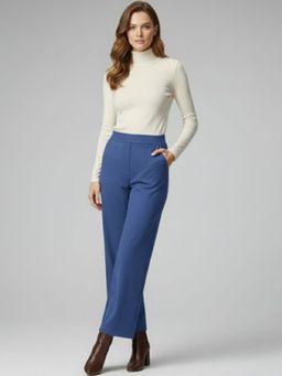AAREIN - Women Blue Suede Trousers