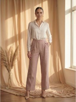 MISH - Pink Wide- Leg With Side Pockets Trousers