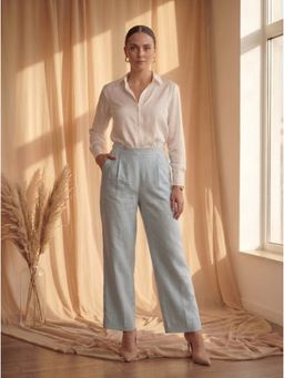 MISH - Blue Wide- Leg With Side Pockets Trousers