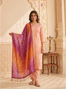 Zamour - Multi-Colour Chinon Bandhani Print Dupatta
