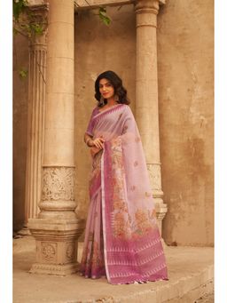 Ekana Label - Purple Palace Saree with Unstitched Blouse
