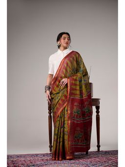 Ekana Label - Multi Colour Kesari Saaj Saree with Unstitched Blouse