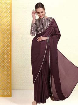 Kartika - Sequin Embroidered Saree with Unstitched Blouse