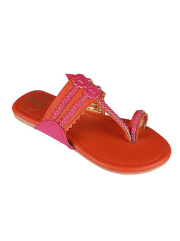PREET KAUR - Orange & Pink Two Tone Kolhapuri