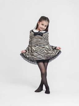 THE PONY & PEONY CO. - Black TIGER LOVE FULL SLEEVES DRESS