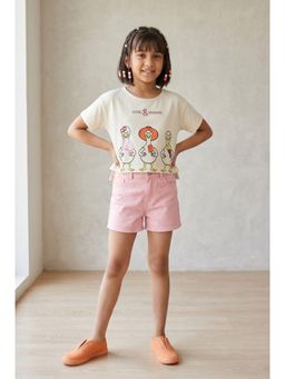 Tales & Stories - Girls Off White Printed Top