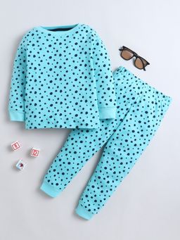 Baby Nation - Kids Aqua Printed T-shirt and Pyjama