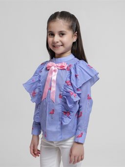 THE PONY & PEONY CO. - Blue FLAMINGO AND STRIPES STOP