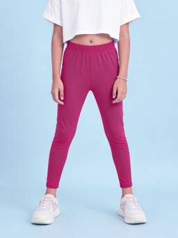 KiddoPanti - Girls Cotton Spandex Solid Legging