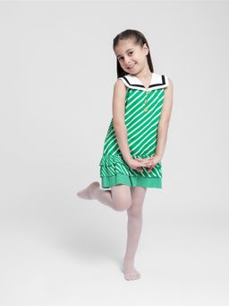 THE PONY & PEONY CO. - Green EVA Stripes DRESS