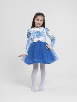 THE PONY & PEONY CO. - Blue MI AMOUR NET DRESS