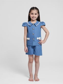 THE PONY & PEONY CO. - Blue DENIM SWAROSVKI CO-ORD Set