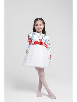 THE PONY & PEONY CO. - WHITE ROSE Floral DRESS