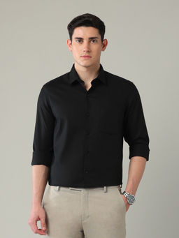 Arrow - Black Self Design Slim Fit Shirt