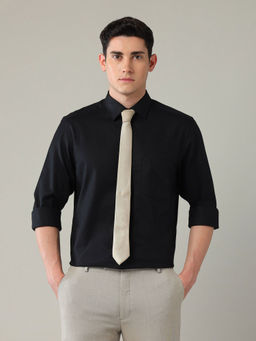 Arrow - Black Self Design Regular Fit Shirt