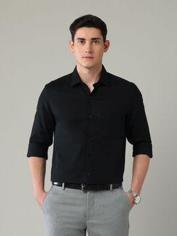 Arrow - Black Self Design Slim Fit Shirt