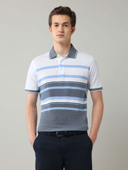 Arrow - Blue Stripes Regular Fit Polo T-Shirt