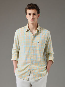 Arrow Sports - Yellow Checks Slim Fit Shirt