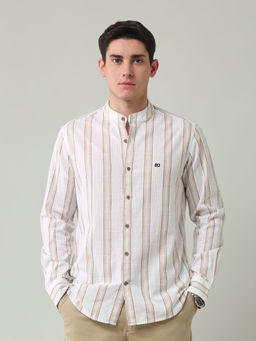 Arrow Sports - White Stripes Slim Fit Shirt