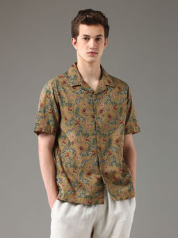 Arrow Sports - Brown Floral Regular Fit Shirt