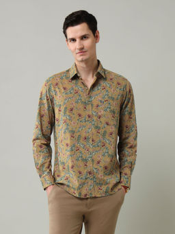 Arrow Sports - Brown Floral Regular Fit Shirt