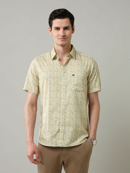 Arrow Sports - Yellow Floral Regular Fit Shirt